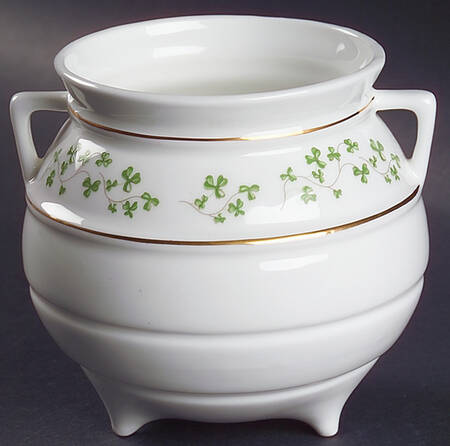 Shamrock Irish Pot Shape Open Sugar Bowl