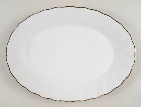 Fluted Gold 12" Oval Serving Platter
