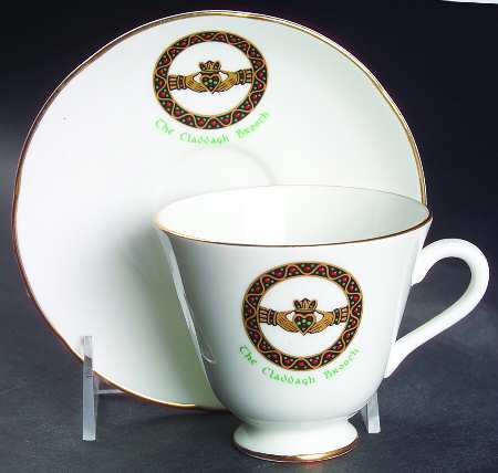 Claddagh Brooch Footed Cup & Saucer Set