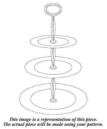 Springtime (Scalloped, Embossed) 13 7/8"-14 1/4" 3-Tiered Serving Tray(DP,SP,BB) HC