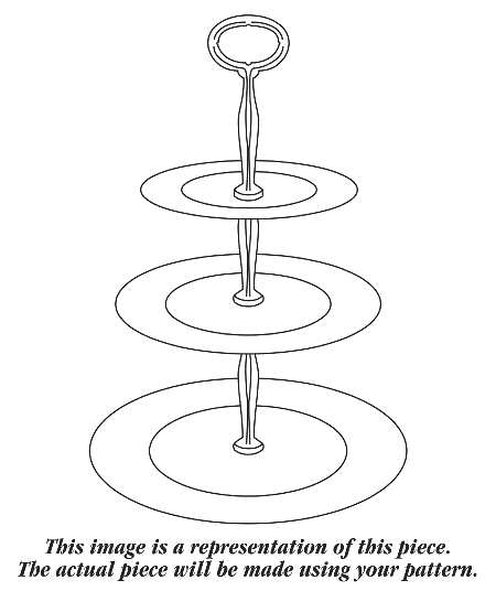 Balmoral Blue 13 7/8"-14 1/4" 3-Tiered Serving Tray(DP,SP,BB) HC