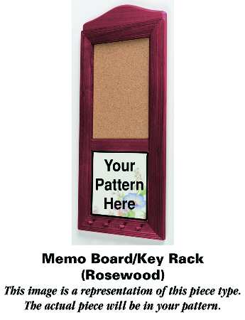 Gourmet Mickey (Blue Embossed) 15" Rosewood Memo Board/Key Rack  HC