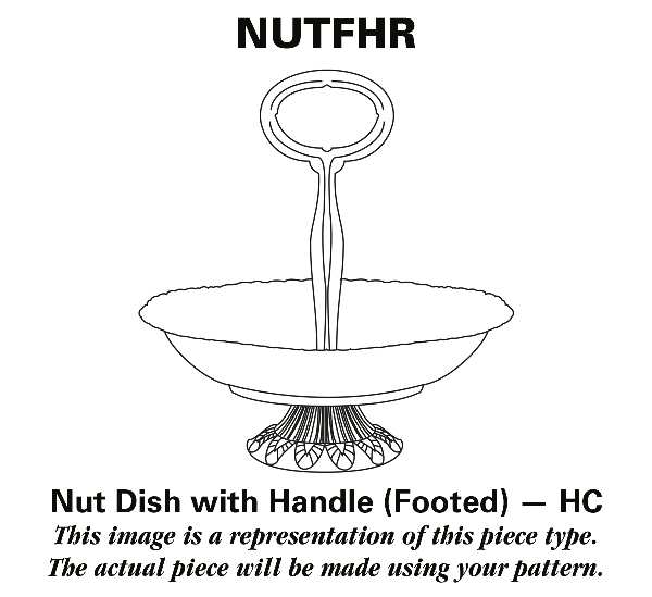 Rock Garden 6"-7" Handled Footed Nut Dish HC