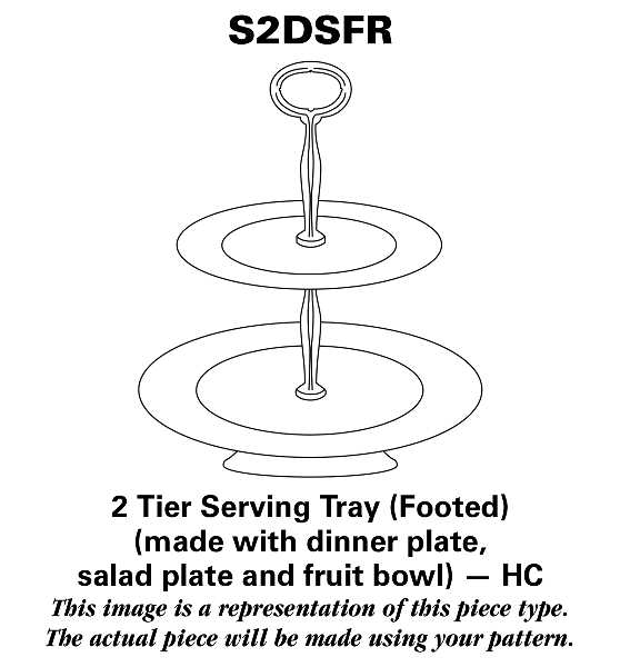 Castile 11 1/4"  2 Tier Footed Serving Tray (DP,SP,FR) HC