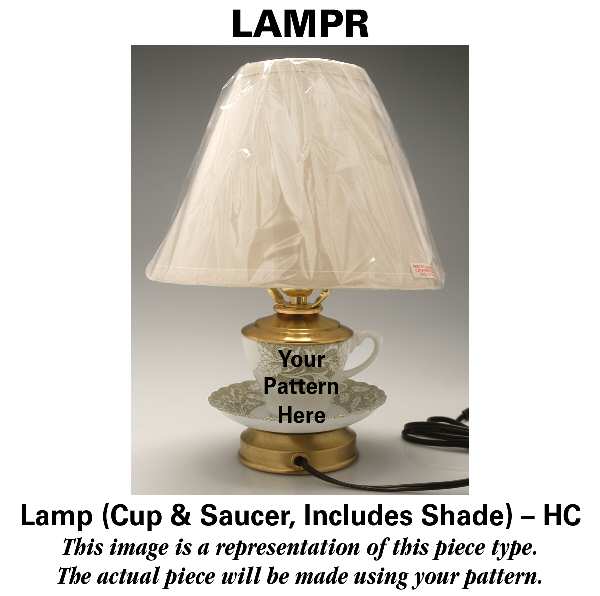 Encore 12 5/8" Handcrafted Lamp Made From Cup/Saucer HC