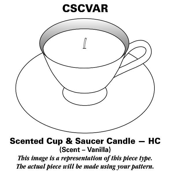 Shasta Scented Cup & Saucer Candle-Vanilla  HC