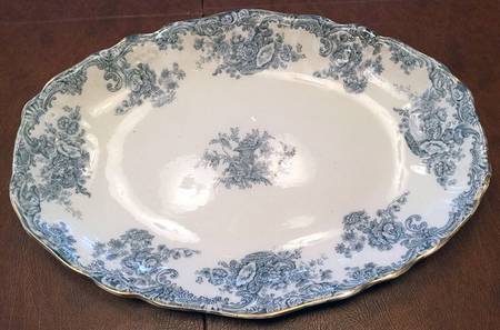 Arcadia Blue and Green 16" Oval Serving Platter