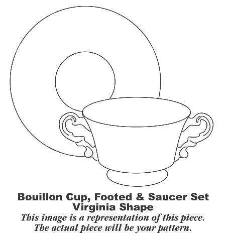 Webster (Old Ivory, Gold Trim) Footed Bouillon Cup & Saucer
