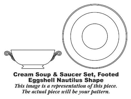 HLC81 Footed Cream Soup Bowl & Saucer Set