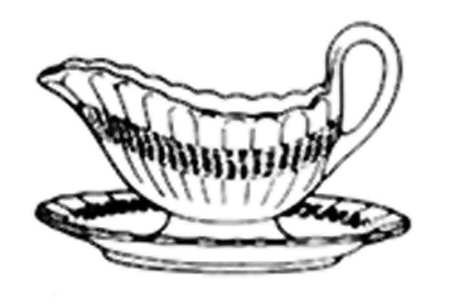 Blue Rambler Gravy Boat with Attached Underplate