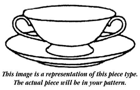 Arabesque Footed Cream Soup Bowl & Saucer Set