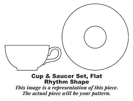 Sweet Pea (Platinum Trim) Flat Cup & Saucer Set