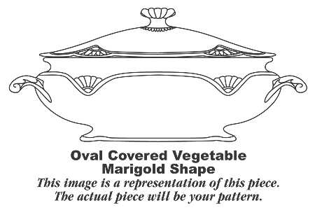 Golden Rose (Marigold Shape) Oval Covered Vegetable