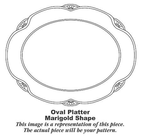Golden Rose (Marigold Shape) 15" Oval Serving Platter