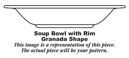 Granada White Rim Soup Bowl