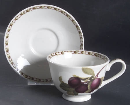 Hooker's Fruit (Fine China, Not Made in England) Footed Cup & Saucer Set