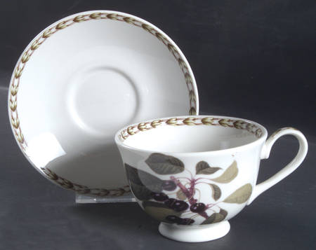 Hooker's Fruit (Fine China, Not Made in England) Footed Cup & Saucer Set
