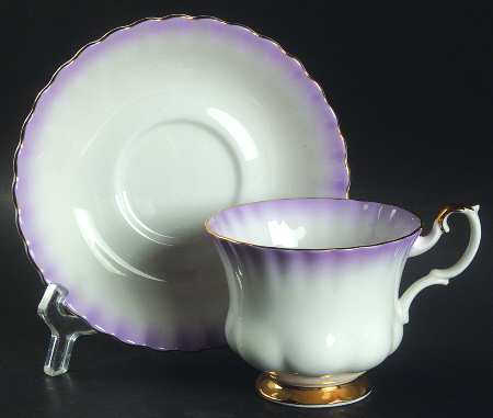 Rainbow Lavender Footed Cup & Saucer Set