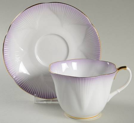 Rainbow Lavender Footed Cup & Saucer Set