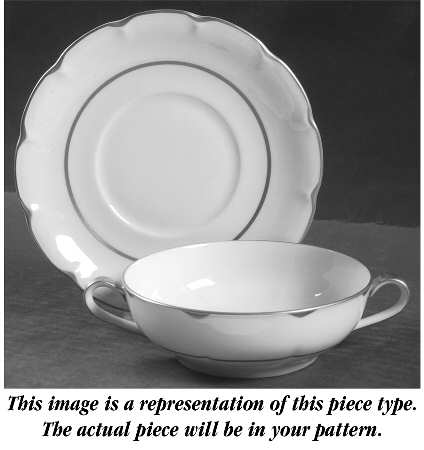 Rosanne Flat Cream Soup Bowl & Saucer Set