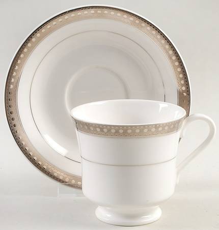 Aldrich Platinum Footed Cup & Saucer Set