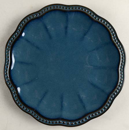 Hobnail Blue Luncheon Plate by Roscher & Co