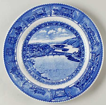 Baltimore and Ohio Railroad Blue Dinner Plate
