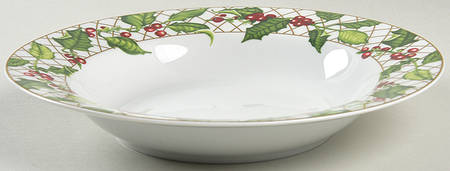 Holly Berry Rim Soup Bowl
