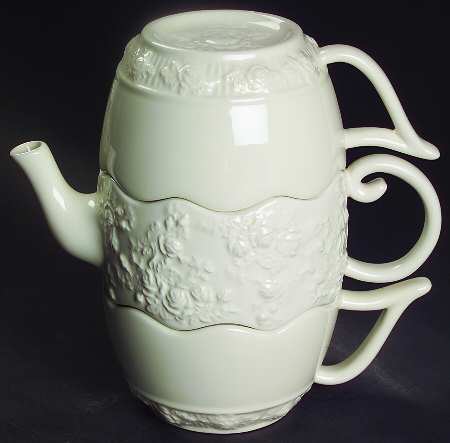 Old Country Roses (English Buffet Collection) Tea for Two-(2 Cups,Open Teapot, Lid)