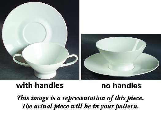 R688 Footed Cream Soup Bowl & Saucer Set