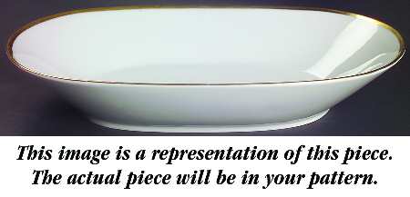 Japanese Quince (Gold Trim) 11" Oval Vegetable Bowl