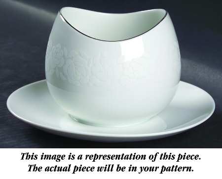 Alencon Gravy Boat with Attached Underplate