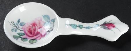 English Rose (Ribbed, No Trim) Ceramic Tea Bag Spoon