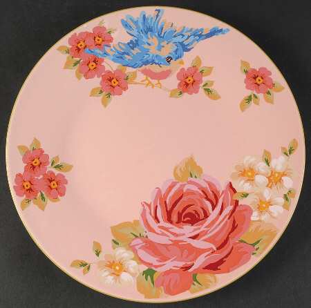 Songbird Garden Pink Dinner Plate