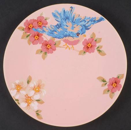 Songbird Garden Pink Breakfast Plate