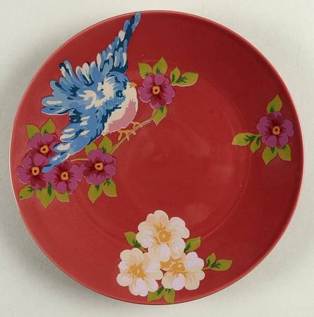 Songbird Garden Raspberry Salad Plate