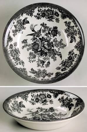 Asiatic Pheasant Black Coupe Cereal Bowl by Royal Stafford