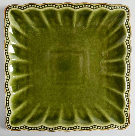 Hobnail Fall Green Square Dinner Plate
