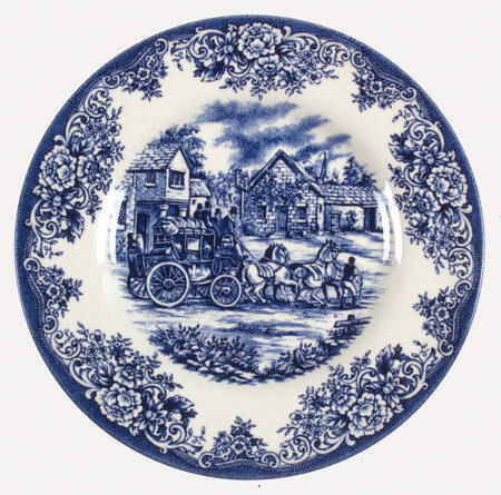 Coaching Scene Blue (Smooth) Salad Plate