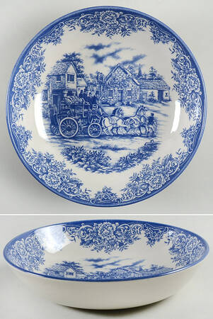Coaching Scene Blue (Smooth) 9" Individual Pasta Bowl