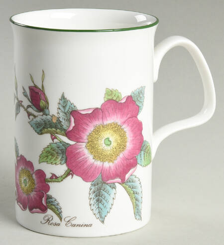 Botanical Flowers (Green Trim) Mug by Roy Kirkham