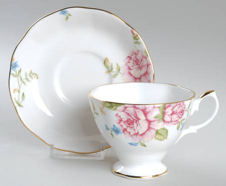 English Rose Footed Cup & Saucer Set