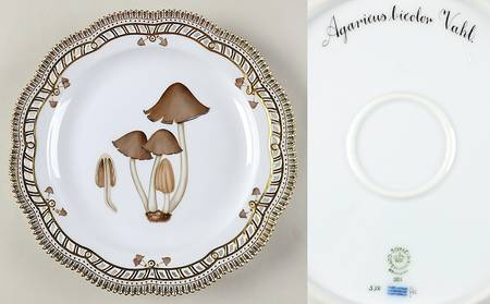 Flora Danica Fungi Collection 11" Round Platter w/Pierced Edge