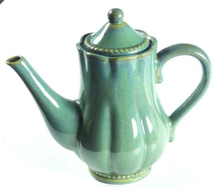 Hobnail Green Coffee Pot & Lid
