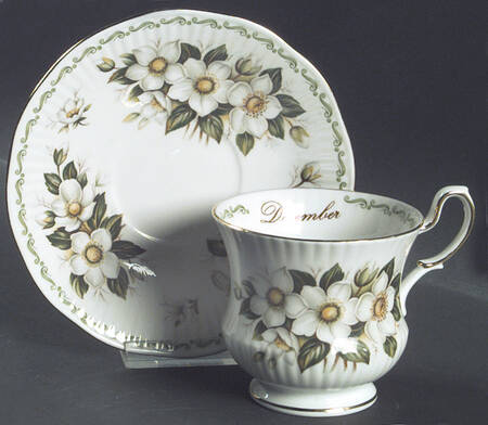 Special Flowers (With Month) Footed Cup & Saucer Set
