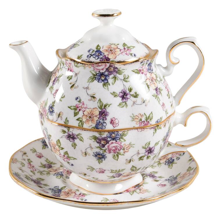 100 Years of Royal Albert Tea for 1 (Stacking Teapot w/Cup & Saucer)