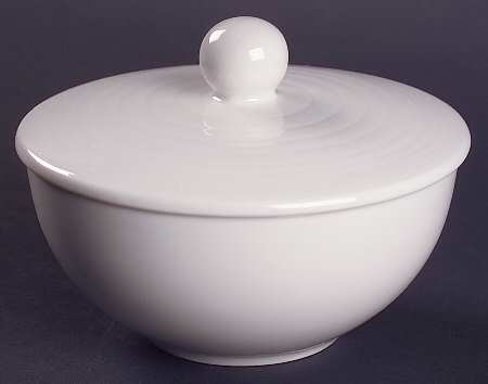 Maze White (Porcelain) Sugar Bowl & Lid