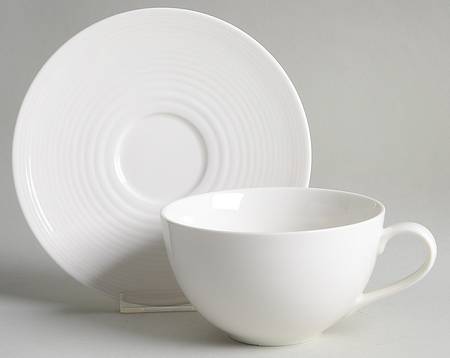 Maze White (Porcelain) Breakfast Cup & Saucer Set