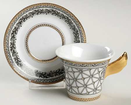 Margueterie Flat Demitasse Cup & Saucer Set