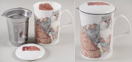 Cats Galore Lancaster Mug & Lid with Metal Infuser